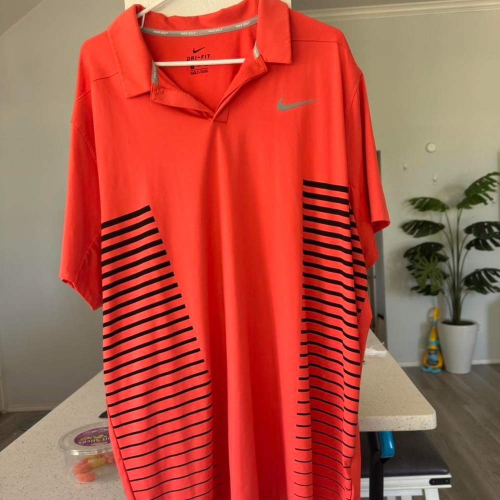 Nike Men's Red Dri-FIT Polo Shirt